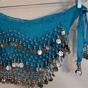 Turquoise Bellydance Hip Scarf